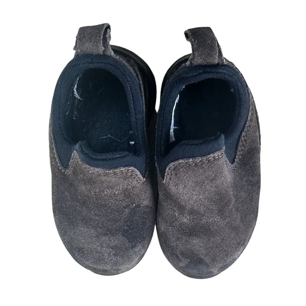 Lands End Brown Suede Loafers Boys Size 5 Slip on